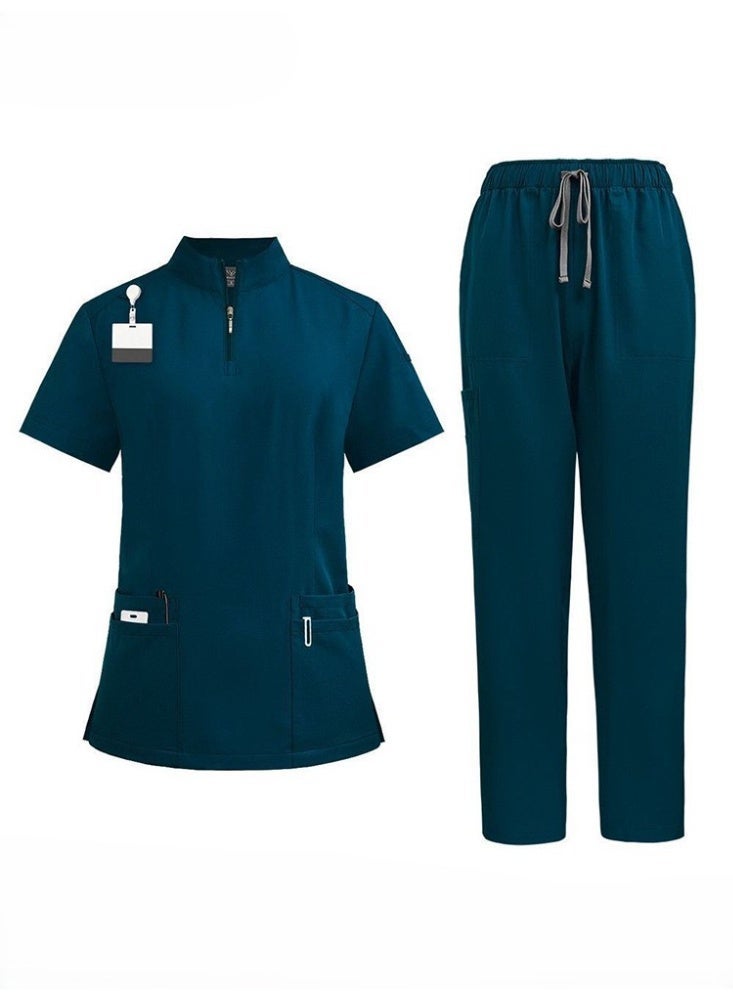 Women's Elastic Doctor Nurse Surgical Gown Work Clothes - Image 1